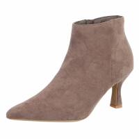Damen High-Heel Stiefeletten - khaki