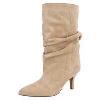 Damen High-Heel Stiefel - khaki