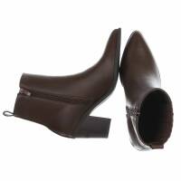 Damen High-Heel Stiefeletten - brownpu