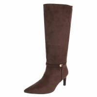 Damen High-Heel Stiefel - brownsuede