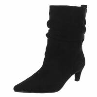 Damen High-Heel Stiefeletten - blacksuede