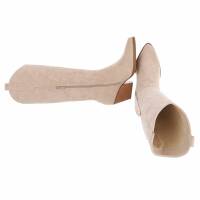 Damen Western- & Bikerboots - beigesuede