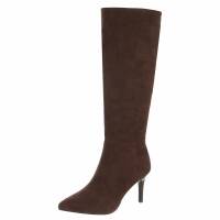 Damen High-Heel Stiefel - brownsuede