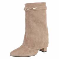 Damen High-Heel Stiefeletten - khaki