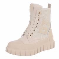Damen Schnürstiefeletten - beige