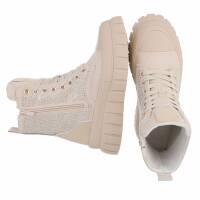 Damen Schnürstiefeletten - beige
