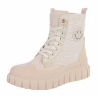 Damen Schnürstiefeletten - beige