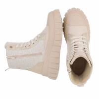 Damen Schnürstiefeletten - beige