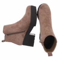 Damen High-Heel Stiefeletten - khaki