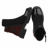 Damen Klassische Stiefeletten - blackred