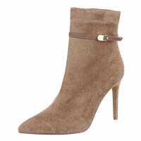 Damen High-Heel Stiefeletten - khaki