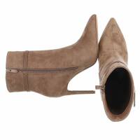 Damen High-Heel Stiefeletten - khaki