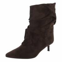 Damen High-Heel Stiefeletten - coffee
