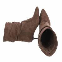 Damen High-Heel Stiefeletten - khaki