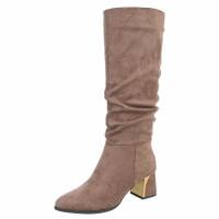 Damen High-Heel Stiefel - khaki