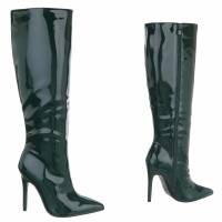 Damen High-Heel Stiefel - armygreen