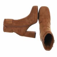 Damen High-Heel Stiefeletten - camel