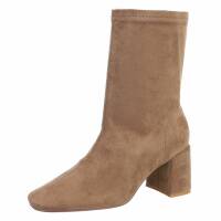 Damen High-Heel Stiefeletten - khaki