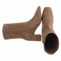 Damen High-Heel Stiefeletten - khaki