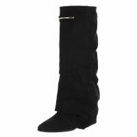 Damen High-Heel Stiefel - blacksuede
