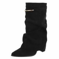 Damen High-Heel Stiefeletten - blacksuede