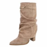 Damen High-Heel Stiefeletten - khakisuede